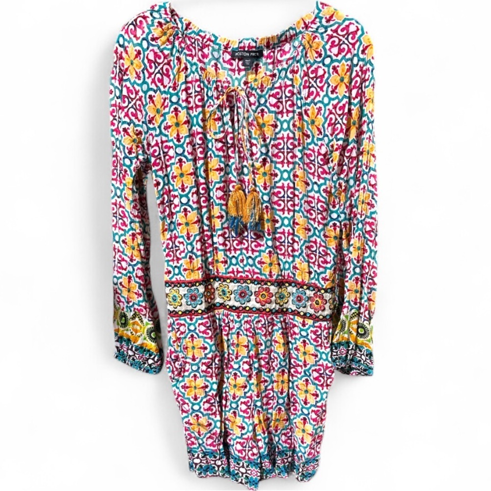 Boston Proper multicolor tile printed romper s - Picture 3 of 13